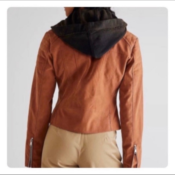 Free People HARRIET VEGAN SUEDE HOODED MOTO JACKET NWT - Picture 5 of 12